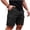 Black, variant on Men's Cargo Shorts 9" Inseam Quick Dry Hiking Work Utility Short Pants, Elastic Waistband with Drawstring Multi Pocket Outdoor Knee Length ShortsLightweight Breathable Summer