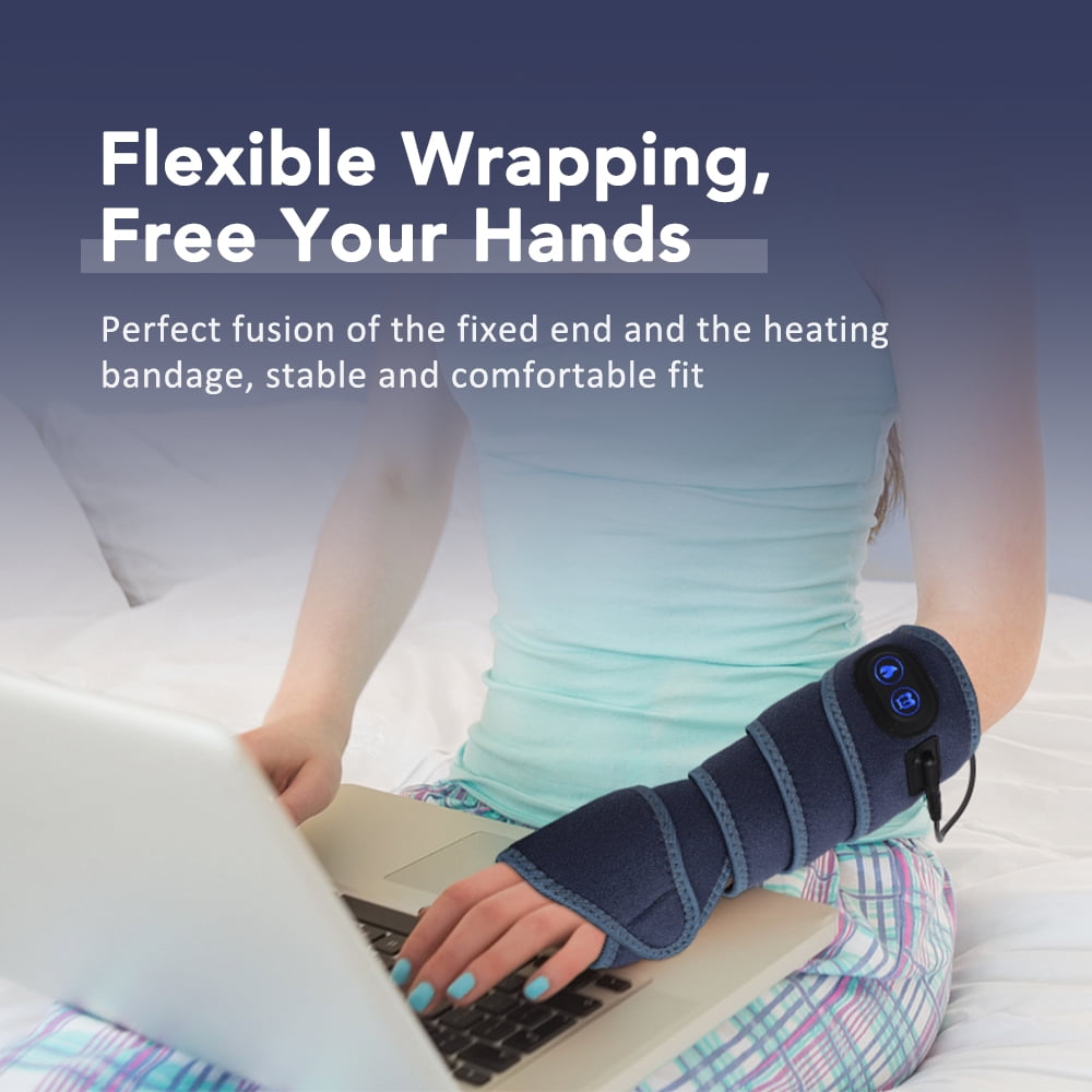 Heating Pad Wrap, Electric Heating Pad, Extra Long Fast Heating Wrap with 4 Heat Settings, Adjustable Heated Brace Wearable Heating Wrap, Around for Wrist Elbow Knee Ankle Arm, Blue