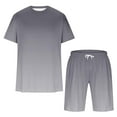 thumbnail image 5 of VBTAPA Mens Summer 2 Piece Outfits Vacation Beach Hawaiian Short Sleeve T Shirts and Shorts Set Big and Tall Hipster Streetwear Sales of Today Gray XL, 5 of 6