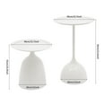 thumbnail image 2 of Round Side Table Set of 2, Metal Nesting Tables, Modern End Table Set with 16.9" & 23.6" Heights, Pedestal Coffee Table for Living Room Balcony Bedroom Office (White), 2 of 12