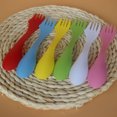 thumbnail image 3 of 3 In 1 Spoon Fork Cutter Travel Camping Hiking Picnic Utensils Plastic Spork Combo Travelling Gadget Cutlery Tableware, Yellow, 3 of 7