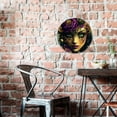 thumbnail image 5 of 1pc fantasy art flowers Metal Sign Wall Decor, 8x8 inch Wall Art Circular Sign, Garden Metal Sign for Home Party Decor, 5 of 7