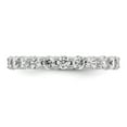 thumbnail image 3 of 14k White Gold Polished Size 9 Shared Prong 2 carat Diamond Complete Eternity Band, 3 of 5