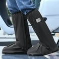 thumbnail image 4 of Waterproof Shoe Covers, Reusable & Foldable Rain Boot Shoe Cover with Zipper, Non-Slip, Reflector, Men Women Rain Gear, Black, 4 of 5