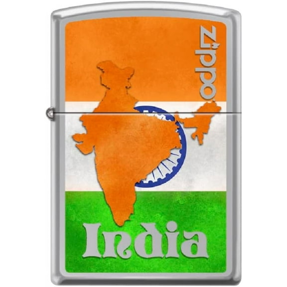 Zippo Lighter- World Country Map Flag Windproof Lighter (India Z5535)