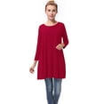 thumbnail image 3 of LELINTA Women's Long Sleeve Tunic Tops Shirt Clothing Scoop Neck Womens Plus Size Solid Color Tunic Blouses Tops, 3 of 5