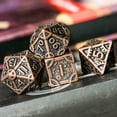 thumbnail image 3 of GFDYREE Steampunk Style Metal Dice Set 7 Die Polyhedral DND Dice Set D&D Dice for Dungeons and Dragons Role Playing Game and Math Teaching (Red Copper), 3 of 7