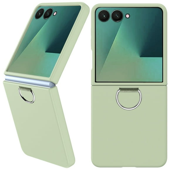 For Samsung Galaxy Z Flip 7 Finger Hook Hybrid Case Cover - Light Green