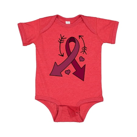 

Inktastic Burgundy Ribbon with Arrows for Multiple Myeloma Awareness Gift Baby Boy or Baby Girl Bodysuit