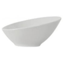 Tuxton GLP-403 Vitrified China Slant Bowl Porcelain White - 8 oz - 1 Dozen