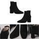 thumbnail image 2 of WORGEOUS 1 par de botas de punta cuadrada, zapatos de tacón grueso, botas de tacón medio, botines de mujer, 2 of 8