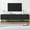 Black, variant on Euroco TV Stand Up to 80" Television,Entertainment Center with Storage,4-Doors Media Console Table with Metal Handle,Gold Legs,Adjustable Shelves