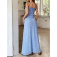 thumbnail image 6 of Women'S Vacation Casual Style Sling Seaside Long Skirt Going Out Set 2 Piece Outfits Blue XL, 6 of 7