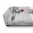 thumbnail image 2 of Animal Soft Flannel Fleece Throw Blanket, Heart Cartoon of Cupid Creature Horned Animal Romantic Love Themed, Cozy Plush for Indoor and Outdoor Use, 50" x 70", Blue Grey and Dark Coral, by Ambesonne, 2 of 5