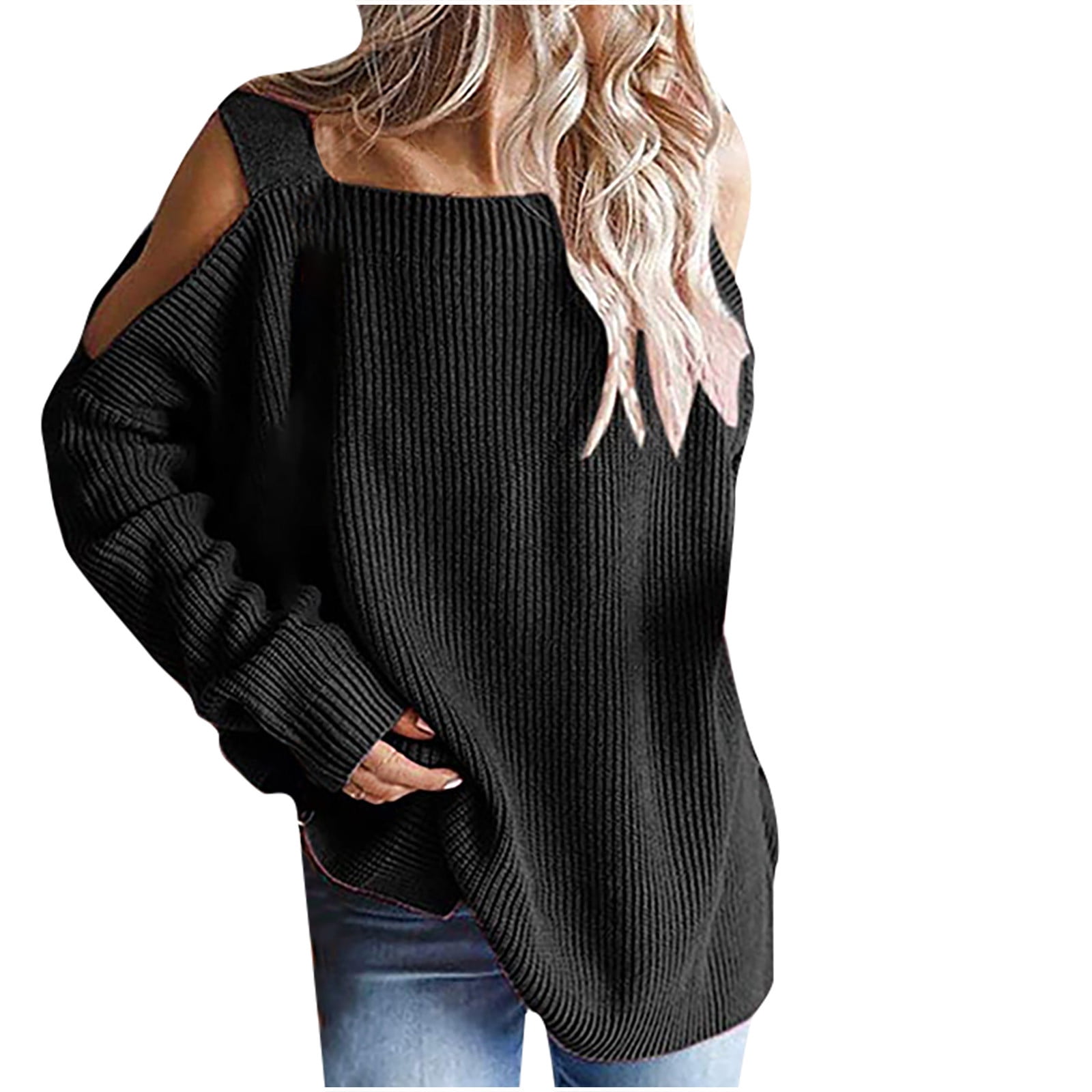 Chunky Knit Winter Tunic Sweater Tops 
