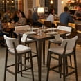 thumbnail image 5 of TrumanPick 26" Bar Stool Set of 4, Modern Counter Height Barstools Farmhouse Wooden Kitchen Island Chairs with Open Back for Kitchen Island, Beige, 5 of 18