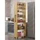 thumbnail image 4 of Estante de almacenamiento de grietas, cocina, refrigerador, estante de huecos, gabinete lateral estrecho, Tirador Lateral de gran capacidad y movible, 4 of 4