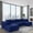 Blue, variant on 130" Boneless Sectional Couch, Black U-Shaped Corduroy Couch with Chaise Lounge, 4-Seat Living Room Sofa with Pillow Back and Square Arms