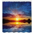 thumbnail image 3 of Ambesonne Lake Shower Curtain, Dreamy Sunset Scenery, 69"Wx70"L, Blue Pale Orange Yellow, 3 of 3