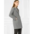 thumbnail image 4 of INSPIRE CHIC Women's Long Sleeves Button Closure Outerwear Mid Length Overcoat, 4 of 4