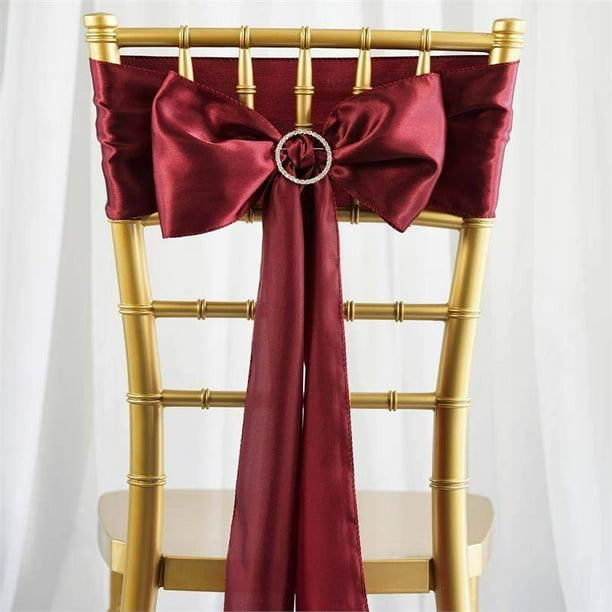 Efavormart 5 PCS SATIN Chair Sashes Tie Bows for Wedding Events Banquet