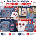 thumbnail image 5 of 24PCS American Flag Iron-On Patch Set, 4th of July Embroidered Appliques for Independence Day, Small DIY Sewing Patches for Clothing, Backpacks - Embroidered Decorative American Flag Patches, 5 of 9
