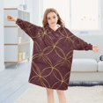 thumbnail image 5 of FORMRS Wearable Blanket Hoodie with Sleeves for Kids Cozy Flannel Sweatshirt, Circular Gold Pattern, 5 of 7