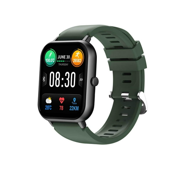 Smart watch Green touch screen fitness watch with heart rate sleep monitor fitness tracker stepper exercise mode pedometer activity tracker