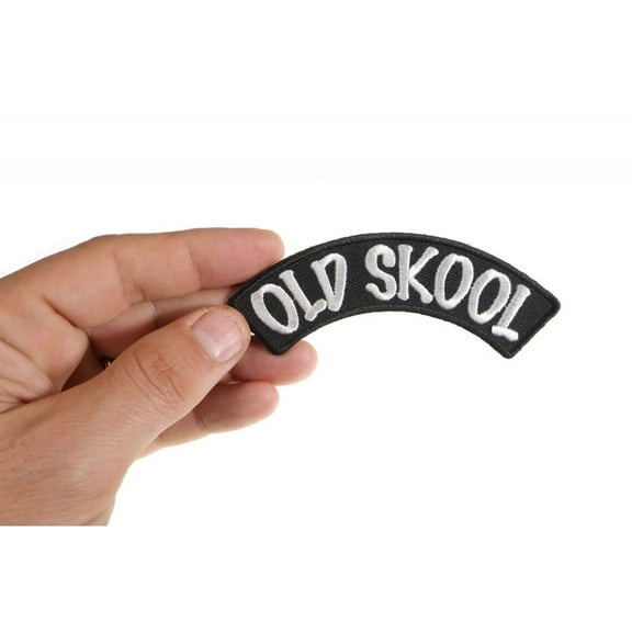 Patch, Small Embroidered Rocker (Iron-On or Sew-On), Old Skool Chopper Patch, 4.5" x 1.5" Arch