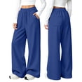 thumbnail image 2 of KVPLBQFD Tween Drawstring Wide Pants Girls Teens Fall Winter Relaxed Bottoms Sweatpants for Girls Side Pockets Comfy Street Style Girls Pants, 2 of 9