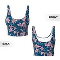 thumbnail image 5 of Haiem Lilies Flowers Pattern Womens Sports Bra - U Neck Padded Low Impact Yoga Bra Workout Crop Top Gym Moisture-Wicking Workout Vest -XX-Large, 5 of 9