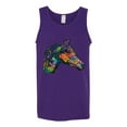 thumbnail image 3 of Colorful Neon Horse | Dean Russo Art Animal Lover Mens Tank Top, Purple, 3X-Large, 3 of 6