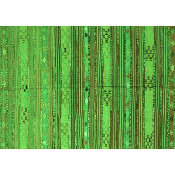 Ahgly Company Indoor Rectangle Southwestern Green Country Area Rugs, 5' x 7'