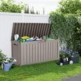 thumbnail image 3 of 75 Gallon Resin Deck Box, Lockable Patio Outdoor Storage Box for Furniture, Garden Tools and Tools Storage, Waterproof Outside Storage Boxes - Grey, 3 of 7