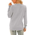 thumbnail image 2 of Aiyino Women's Long Sleeve Knit Cardigan Sweater Basic V Neck Button Down Knitwear Winter Tops,Grey XL, 2 of 5
