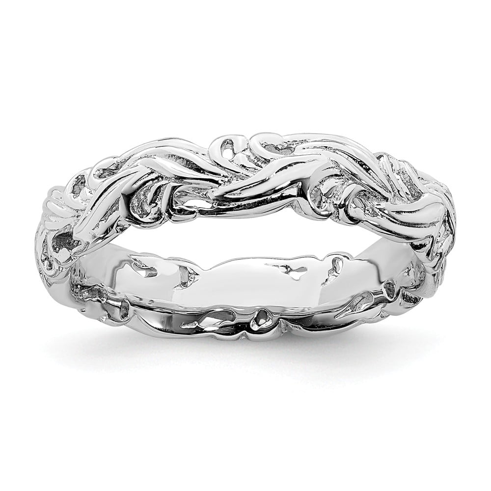 Discount Jewelers 925 Sterling Silver Stackable Expressions Polished