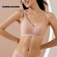 thumbnail image 3 of Women's Invisible Everyday Wear Bra Semi Fixed Cups Minimizing Effect Lightweight Nylon Thin Straps Underwear Bralette, 3 of 18