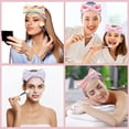 thumbnail image 5 of 24 Pack Spa Headband Bow Hairband Facial Makeup Women Face Wash Adjustable Skincare Headbands Flannel Towel Soft Head Wraps for Women Shower Washing Face(Stylish Pattern), 5 of 7