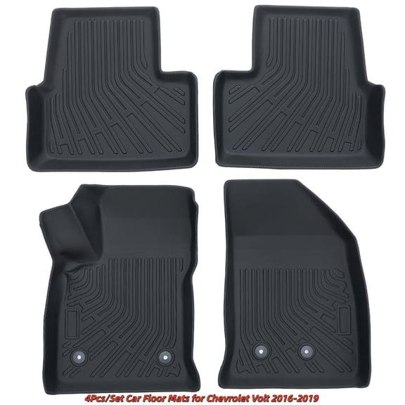 4Pcs/Set Car Floor Mats for Chevrolet Volt 2016-2019 All-Weather Automotive Floor Mats Waterproof Heavy Duty Car Mats Flexible Floor Liners