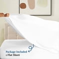 thumbnail image 4 of Cruiz Linen 500-Thread Count Flat Sheet/Top Sheet – Ultra-Soft Egyptian Cotton, Single Piece, Solid White Queen Size (90" x 102"), 4 of 5