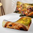 thumbnail image 4 of Homewish Golden Retriever Dog Twin Quilt Set,Tulip Flower Twin Coverlet Set,2-Piece, 4 of 7