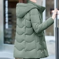 thumbnail image 3 of Idoravan womens winter coats Women's Slim And Warm Jacket Fashionable Mid To Long Length Jacket Green XXL, 3 of 4