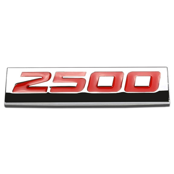 DNA Motoring EM-AS-2500-RD METAL GRILL TRUNK EMBLEM DECAL LOGO TRIM BADGE POLISHED RED LETTERING 2500