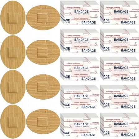 QARUN 50pcs Fabric Oval Flexible Bandages Spot Bandage Small Face Bandages With Non Stick Pad Oval Bandages