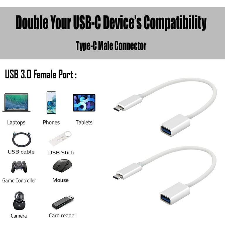 OTG USB-C Adapter (2 Pack) Compatible with Samsung Galaxy Note