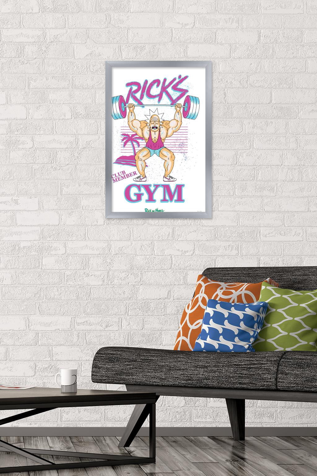 Rick And Morty - Rick's Gym Wall Poster, 14.725" x 22.375", Framed