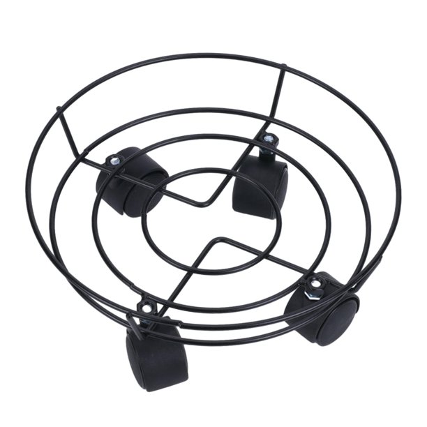 Soporte para plantas resistente con ruedas, de metal, de hierro forjado, para macetas redondas. 25cm