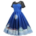 thumbnail image 4 of Moda mujer estampado empalme cultivo de encaje tipo grande vestido de fiesta de noche Fridja  qw492, 4 of 9