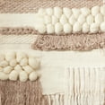 thumbnail image 3 of Luxe Handmade Textured Woven Wall Hanging Wool Blend Tassels Wall Art Shag Rug Style 3, 3 of 3