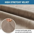 thumbnail image 6 of Enova Home Ultra Soft Thick Stretch Velvet Fabric 3 Seaters Sofa Slipcover for 5 Cushion Couch Covers (Taupe), 6 of 6